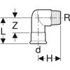 Geberit Gas Mapress Elbow Male Iron