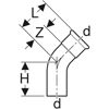 Picture of Geberit Mapress Bend With Plain End 45 Deg 22mm